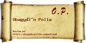 Obagyán Polla névjegykártya